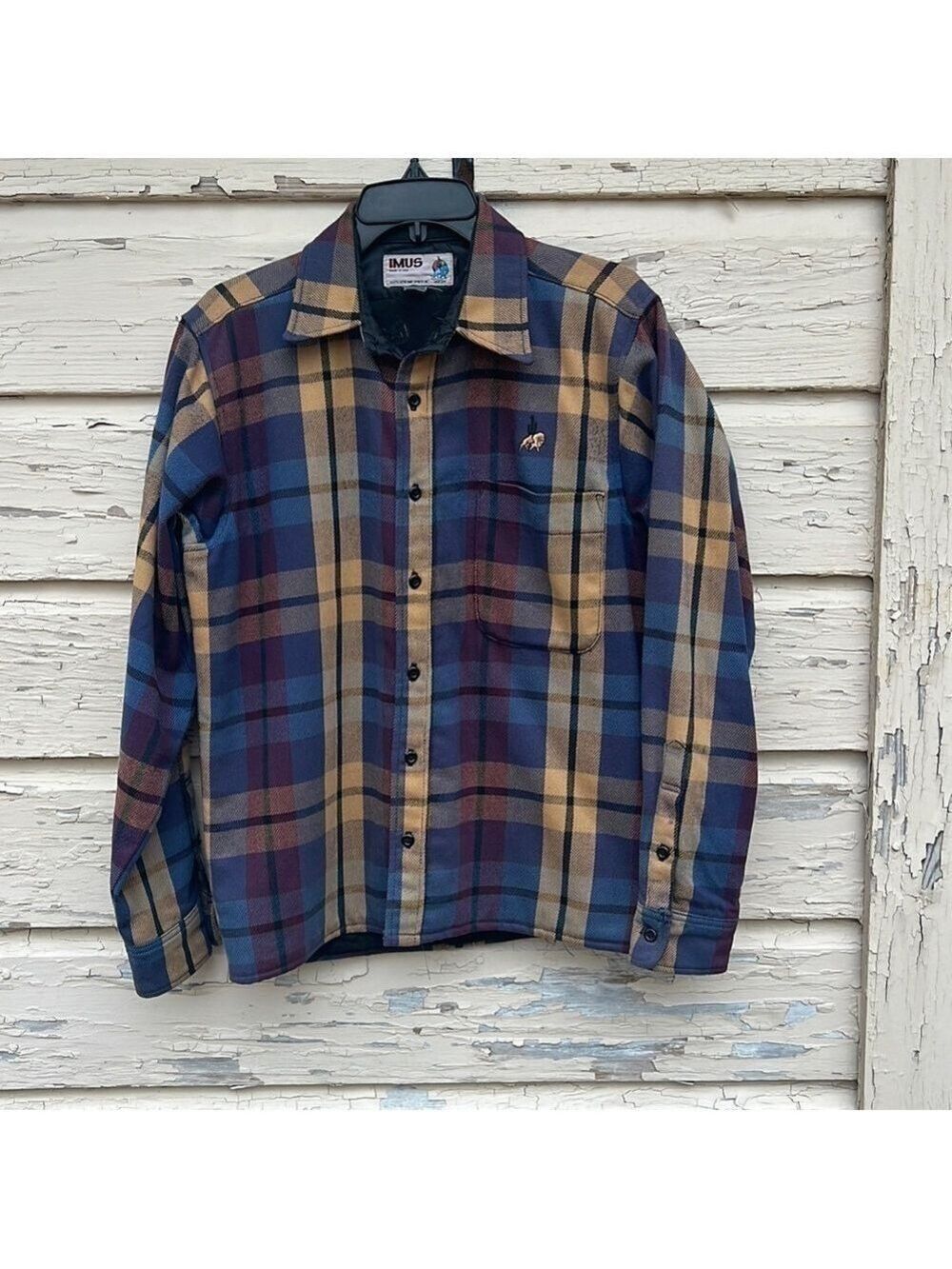 Vintage Men’s Imus USA Plaid 90s Button-down Plaid Shirt